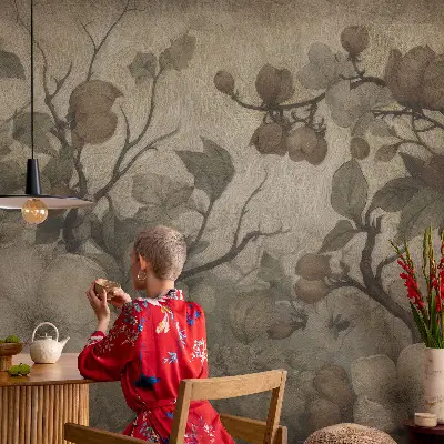 73D-Fototapete fürs Wohnzimmer z Blumendesign für das Wohnzimmer