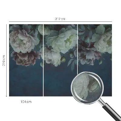 73D-Fototapete fürs Schlafzimmer mit floralem Design