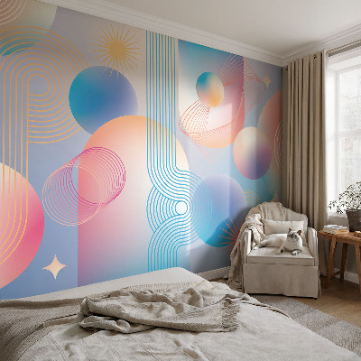 Selbstklebende Fototapete für die Wand in einem farbenfrohen abstrakten Motiv