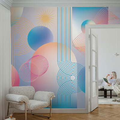 Selbstklebende Fototapete für die Wand in einem farbenfrohen abstrakten Motiv