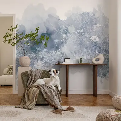 Fototapete in 3D-Optik mit Motiv einer Blumenwiese