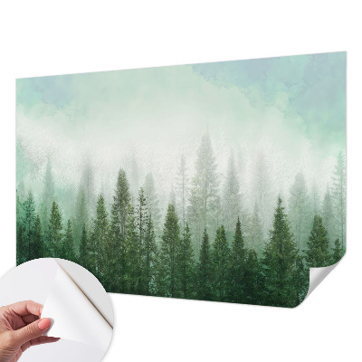 74D-Fototapete fürs Schlafzimmer mit dem Motiv eines Wolfes im Wald für Schlafzimmerwand