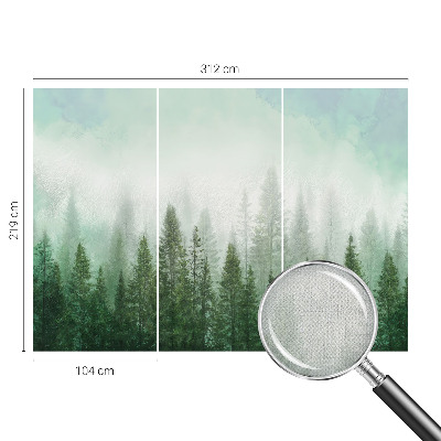 74D-Fototapete fürs Schlafzimmer mit dem Motiv eines Wolfes im Wald für Schlafzimmerwand
