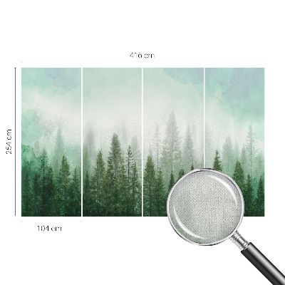 74D-Fototapete fürs Schlafzimmer mit dem Motiv eines Wolfes im Wald für Schlafzimmerwand