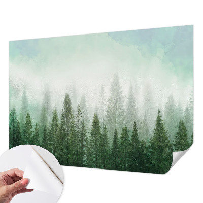 74D-Fototapete fürs Schlafzimmer mit dem Motiv eines Wolfes im Wald für Schlafzimmerwand