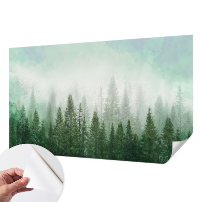 74D-Fototapete fürs Schlafzimmer mit dem Motiv eines Wolfes im Wald für Schlafzimmerwand