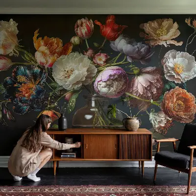 Motivtapete nach Maß mit Blumenstrauß-Motiv