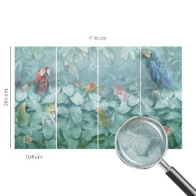Motivtapete fürs Wohnzimmer mit exotischem Vogelmotiv