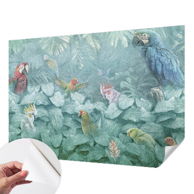Motivtapete fürs Wohnzimmer mit exotischem Vogelmotiv
