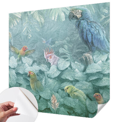 Motivtapete fürs Wohnzimmer mit exotischem Vogelmotiv