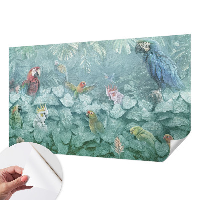 Motivtapete fürs Wohnzimmer mit exotischem Vogelmotiv