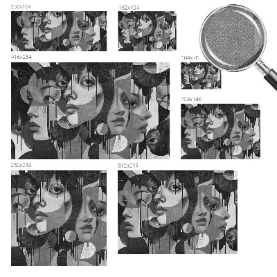 Vintage tapete Frauengesichter