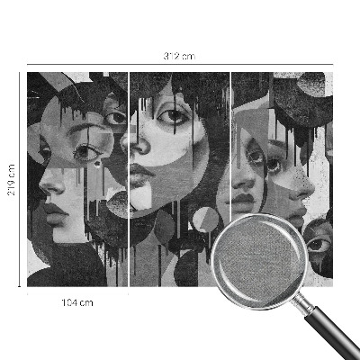 Vintage tapete Frauengesichter