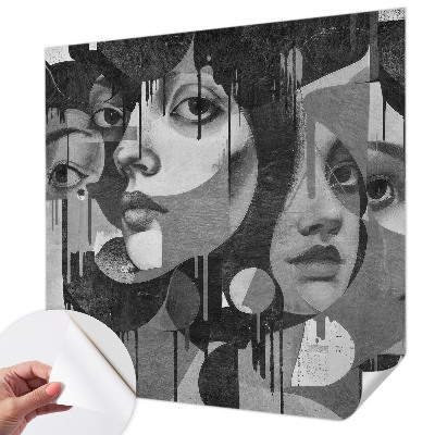 Vintage tapete Frauengesichter