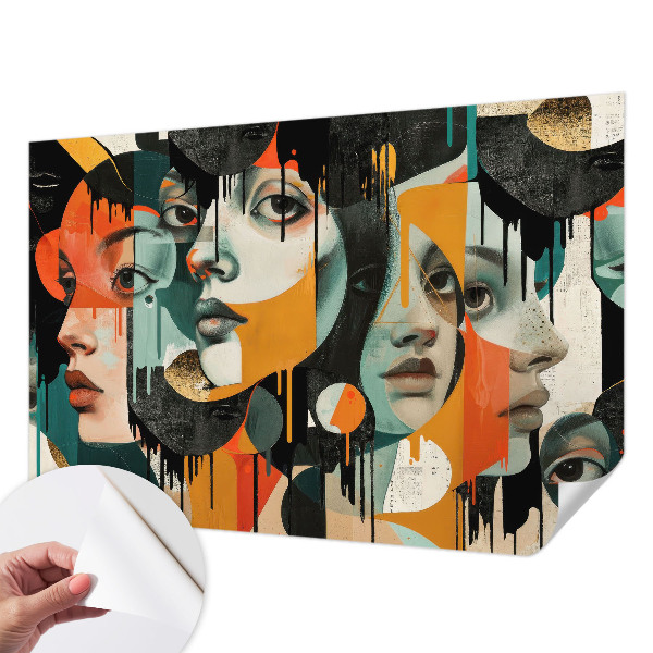 Selbstklebende Fototapete Bunte Gesichter