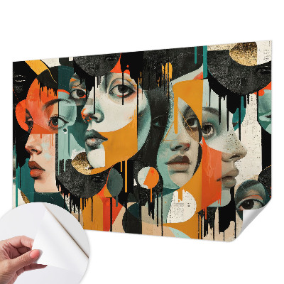 Selbstklebende Fototapete Bunte Gesichter