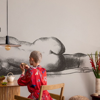 Selbstklebende Fototapete fürs Wohnzimmer mit dezentem Akt-Motiv