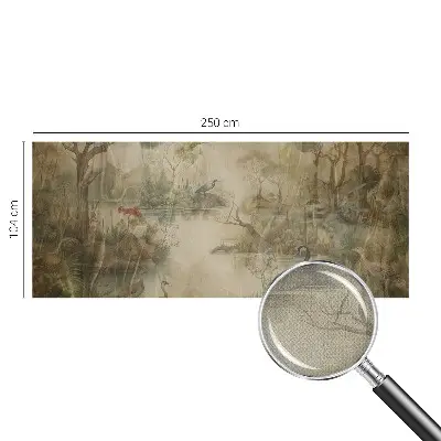 Selbstklebende Fototapete fürs Schlafzimmer mit einer Waldszene