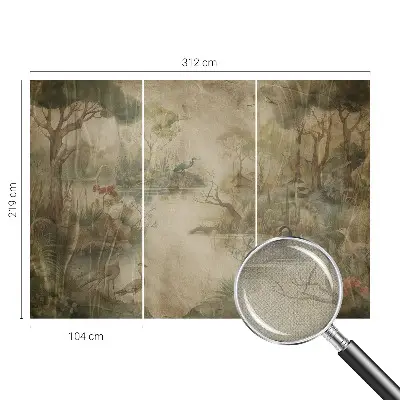 Selbstklebende Fototapete fürs Schlafzimmer mit einer Waldszene
