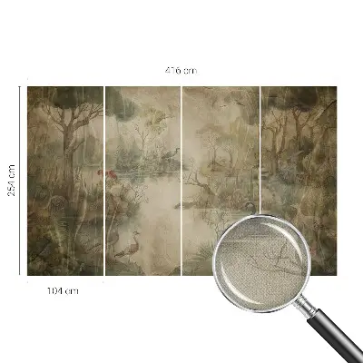 Selbstklebende Fototapete fürs Schlafzimmer mit einer Waldszene