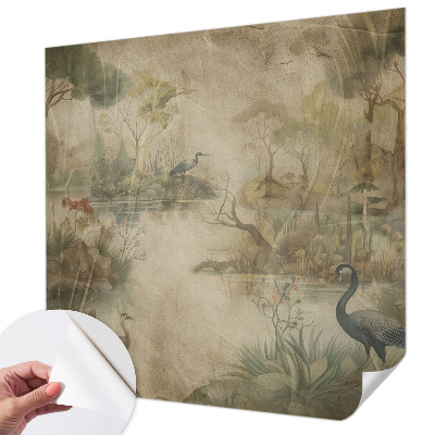 Selbstklebende Fototapete fürs Schlafzimmer Waldszene