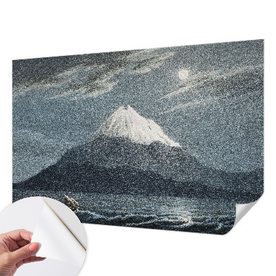 Fototapete in 3D-Optik mit dem Motiv „Mondhelle Nacht“