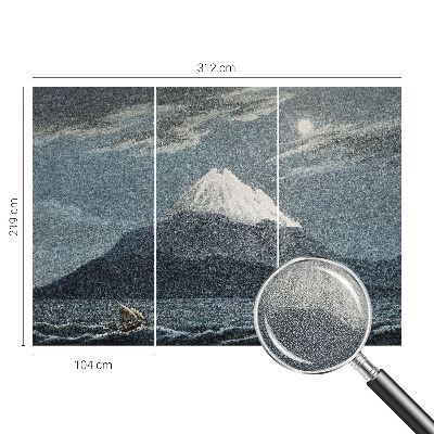 Fototapete in 3D-Optik mit dem Motiv „Mondhelle Nacht“