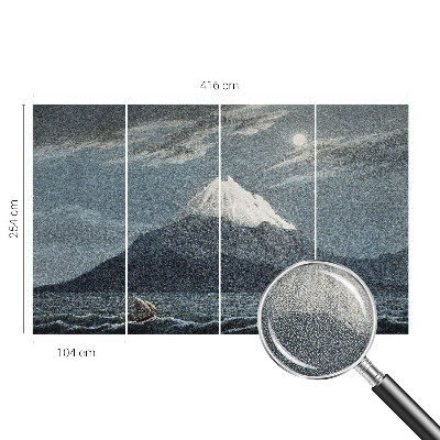 Fototapete in 3D-Optik mit dem Motiv „Mondhelle Nacht“