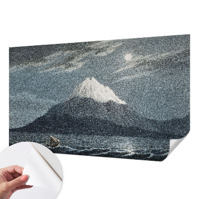 Fototapete in 3D-Optik mit dem Motiv „Mondhelle Nacht“