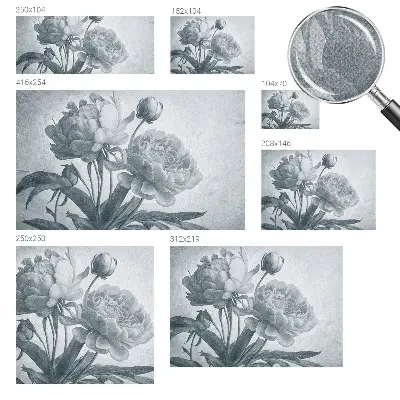 75D-Fototapete mit floralem Muster im eleganten Stil