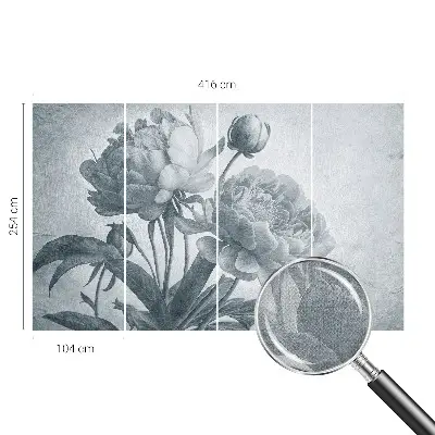 75D-Fototapete mit floralem Muster im eleganten Stil