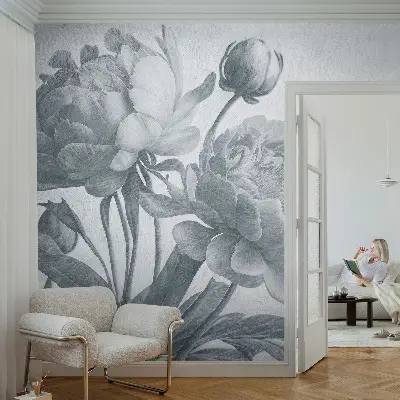 75D-Fototapete mit floralem Muster im eleganten Stil