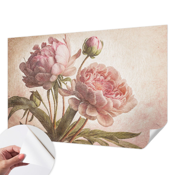 Selbstklebende Fototapete fürs Kinderzimmer Zarte Pfingstrosen