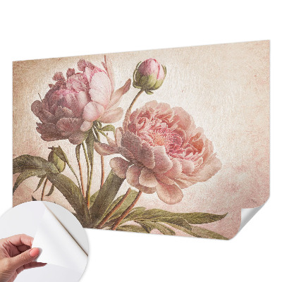 Selbstklebende Fototapete fürs Kinderzimmer Zarte Pfingstrosen