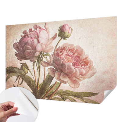 Selbstklebende Fototapete fürs Kinderzimmer Zarte Pfingstrosen