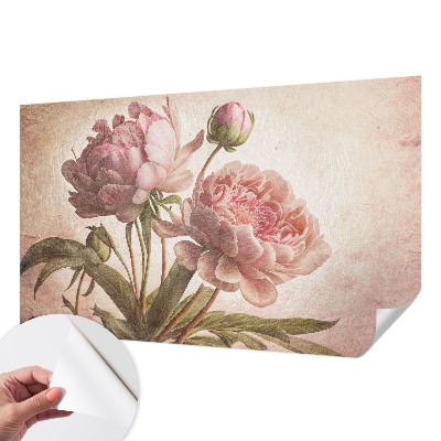 Selbstklebende Fototapete fürs Kinderzimmer Zarte Pfingstrosen