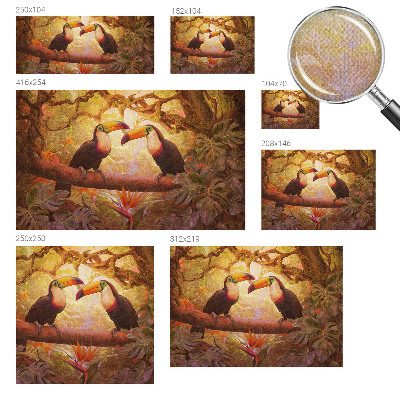 75D-Fototapete fürs Wohnzimmer Bunte Tukane