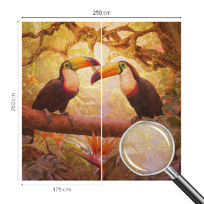 75D-Fototapete fürs Wohnzimmer Bunte Tukane