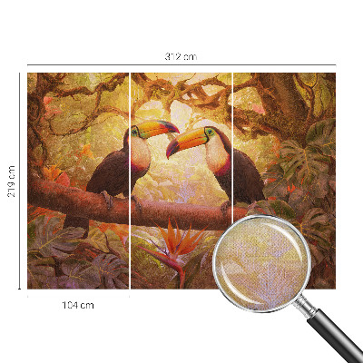 75D-Fototapete fürs Wohnzimmer Bunte Tukane