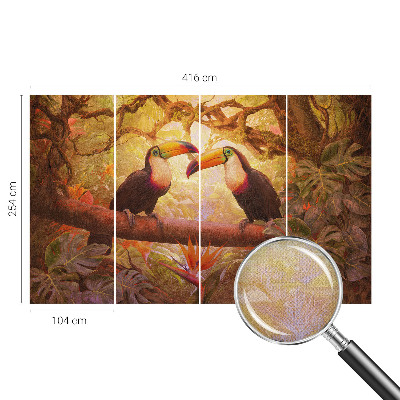 75D-Fototapete fürs Wohnzimmer Bunte Tukane