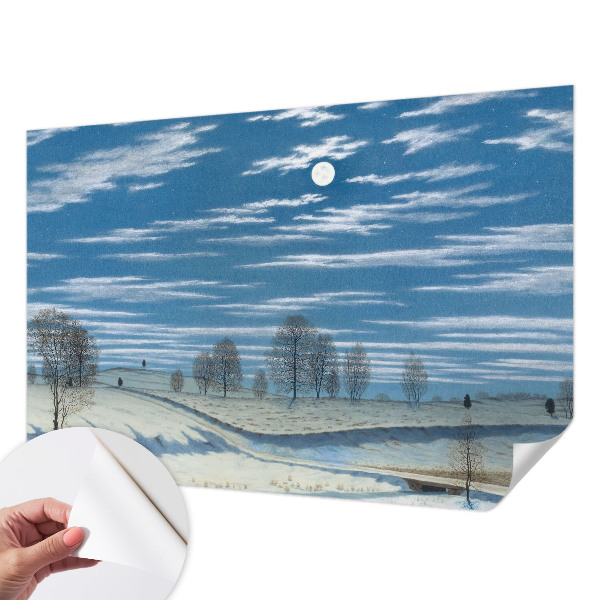 Motivtapete fürs Wohnzimmer mit einer Winterlandschaft