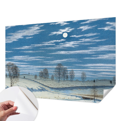 Motivtapete fürs Wohnzimmer mit einer Winterlandschaft