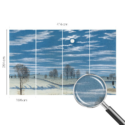 Motivtapete fürs Wohnzimmer mit einer Winterlandschaft