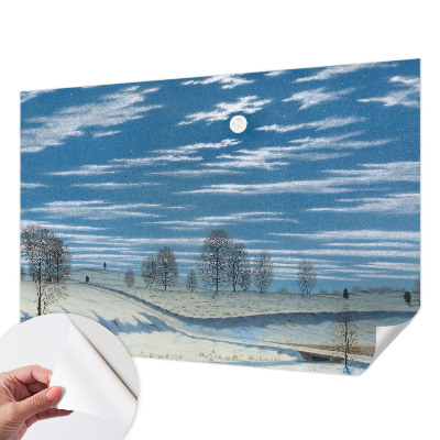 Motivtapete fürs Wohnzimmer mit einer Winterlandschaft