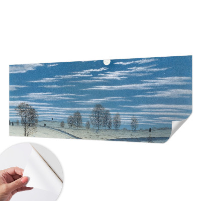 Motivtapete fürs Wohnzimmer mit einer Winterlandschaft