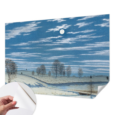 Motivtapete fürs Wohnzimmer mit einer Winterlandschaft