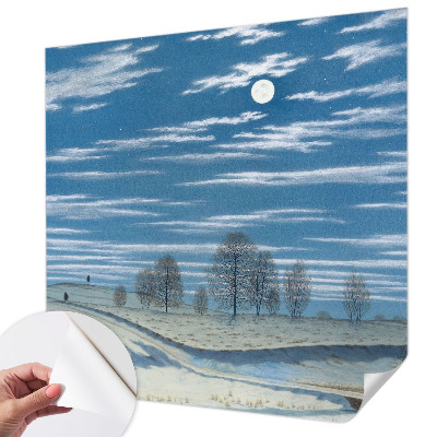 Motivtapete fürs Wohnzimmer mit einer Winterlandschaft