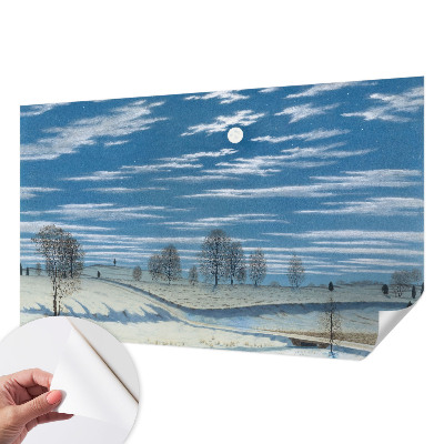 Motivtapete fürs Wohnzimmer mit einer Winterlandschaft