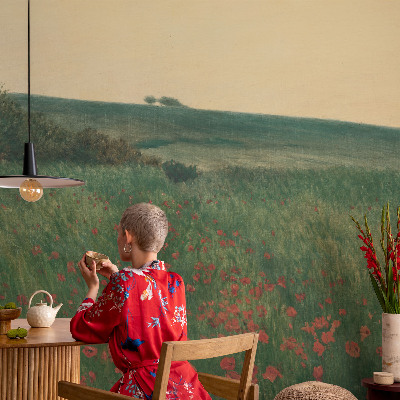 Hochwertige Bildtapete Mohnfelder