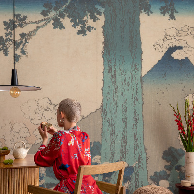 Selbstklebende Fototapete für die Wand mit Bergpanorama